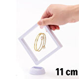 PratikAI 11x11 cm Standlı 3D Takı Saklama Kutusu - Şeffaf Film Çerçevesi
