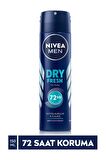 Nivea Men Erkek Sprey Deodorant Dry Fresh 150 ml X3 Adet,72 Saat Anti-perspirant Koruma