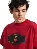Galatasaray Orijinal Lisanslı Lazer Aslan Baskılı GS Logo Kırmızı Erkek T-Shirt