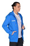 Diadora İmola - Erkek Saks Pamuklu Tam Fermuarlı Spor Sweatshirt - DDTAM1050049