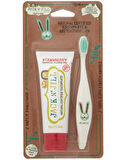 Doğal Sertifikalı Diş Macunu Çilek 50g + Çocuk Diş Fırçası Tavşanı (Tooth Buddy Paketi)