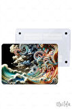 MacBook Pro 13 A2338 A2289 A2251 A2159 A1989 A1708 A1706 uyumlu Derin 22 Msoft Fit Baskılı Dalga ve Duygu