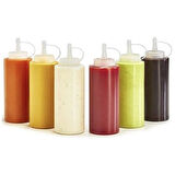 By Nevser® Şeffaf Kapaklı Sızdırmaz Yağlık Sosluk Şişesi Plastik Yağdanlık 400 ml AP-9028
