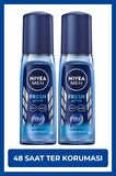 Nivea MEN Erkek Pump Sprey Deodorant Fresh Active 75ml, 48 Saat Ter Koruması, Uzun Süren Ferahlık, X2 Adet