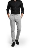 RizzUP Erkek Gri Likralı Gofre Kumaş Beli Lastikli İpli Slim Fit Günlük Pantolon 2600650