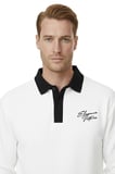 RizzUP Erkek Beyaz Relax Fit İçi Polarlı Polo Yaka Sweatshirt – Pamuklu Kalın Sweatshirt 2600762
