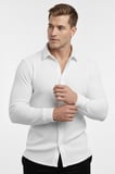 RizzUP Beyaz Slim Fit Örme Kumaş Likralı Erkek Gömlek – Nefes Alan Esnek ve Modern Tasarım 2602604