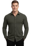 RizzUP Haki Slim Fit Örme Kumaş Likralı Erkek Gömlek – Nefes Alan Esnek ve Modern Tasarım 2602604