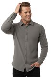 RizzUP Toprak Slim Fit Örme Kumaş Likralı Erkek Gömlek – Nefes Alan Esnek ve Modern Tasarım 2602604