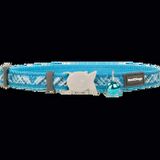 REDDİNGO FLANNO DESENLİ TURKUAZ KEDİ BOYUN TASMASI 12MM / 20-32 CM