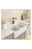 Bocchi Lavello Çift Gözlü Seramik Mutfaf Eviye, 85 Cm, Parlak Beyaz 1139-001-0120-03