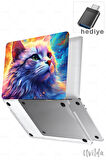 MacBook Air 15 A3114 A2941 uyumlu Nefes-14 UV Msoft Desen Rengarenk Kedi