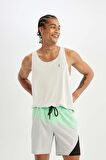 DeFactoFit Regular Fit Baskılı Esnek Dokulu Sporcu Kısa Boy Deniz Şortu B5999AX24HSGR184