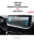 Peugeot 2008 2019-2020 Navigasyon ve Multimedya Uyumlu Mat Ekran Koruyucu