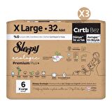 Sleepy Ecologic Premium Plus Avantajlı Paket Bebek Bezi 6 Numara Xlarge 96 Adet