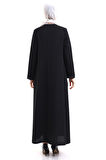 Derin Store Fermuar Kol Taşlı Ferace 23302-23 Siyah