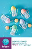 B.box Tıklama Kilitli Uçlu Damlatmaz Pipetli Alıştırma Bardağı, Mavi, 240 Ml, 6 Ay, 1 Adet