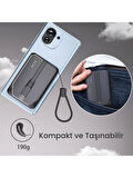 Zlos TINY10C 22.5W 10000 mAh Usb-C ve Lightning Dahili Kablolu Hızlı Şarj Destekli Taşınabilir Mini Powerbank TY10C