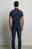 polo yaka saf pamuk kumaş regular fit tişört Lacivert / S