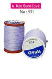 Oyalı 4 Kat Suni İpek İplik İğne Oyası Boncuk İpi Tığ Oyası No:531