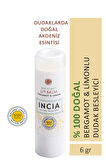 INCIA %100 Doğal Dudak Besleyici Bergamot & Limon Bitkisel Nemlendirici Dudak Bakım Kremi 6 G