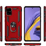 Gpack Samsung Galaxy A71 Kılıf Vega Standlı Yüzüklü MıknatıslıNano Glass