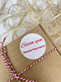 Sizin İçin Özenle Hazırlandı 50 mm Beyaz Yuvarlak Sticker Etiket 100 Adet