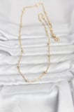 CM 14K Gold Renk Burgu ve Top Zincirli Model 60 cm Kadın Kolye
