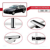 Alfa Romeo 159 (T939) SW 2006-2011 Arası ile Uyumlu BASIC Model Ara Atkı Tavan Barı Gri 3 Adet