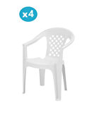 Omnipazar MT-GF147 Argento Plastik Bahçe Balkon Koltuk Sandalye 4'lü Set 