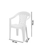 Omnipazar MT-GF147 Argento Plastik Bahçe Balkon Koltuk Sandalye 4'lü Set 
