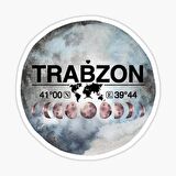 Trabzon ve Ay Gps Harita Sticker Oto Araba Yapıştırma 15CM yazı 517