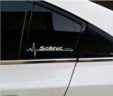 Scenic Yan Cam Sticker Oto Kapı Çıkartma Tuning oto 20 cm x 7 cm yazı 408