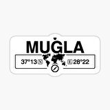Muğla Gps Harita Sticker Oto Araba Yapıştırma 17CM yazı 300