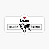 İzmir 2 Gps Harita Sticker Oto Araba Yapıştırma 17CM yazı 235