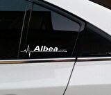 Albea Yan Cam Sticker Oto Kapı Çıkartma Tuning oto 20 cm x 7 cm yazı 117