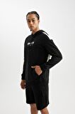 DeFactoFit Siyah NBA Brooklyn Nets Comfort Fit Kapüşonlu Sırt Baskılı Sweatshirt C9252AX24AUBK81