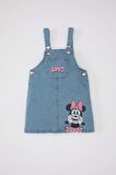 DeFacto Kız Bebek Disney Mickey & Minnie Askılı Jean Elbise C5473A524SMBE343