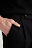 DeFacto Twill Yazlık Kumaş Pantolon Tailored Regular Fit Normal Kesim Keten Karışımlı Düz Paça B6670AX24SPBK27