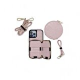 IPHONE 13 PRO MAX  3'LÜ SET TELEFON KILIF-KAP PEMBE JOKO ERMES 