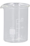 25 ml Borosilikat Cam Beher – Laboratuvar Ölçüm Kabı ve Deney Bardağı