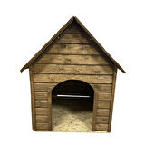 Reyo Pet Suya Soğuğa Dayanıklı Lüks Büyük Boy Ahşap Köpek Kulübesi Sokak Köpek Evi 100x100x78 cm Cev