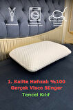 Rudu Tencel Kılıf, Ortopedik, Sertifikalı Visco Sünger Yastık 60x40x15 cm 1250gr Omuz/Boyun Destekli