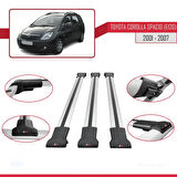 Toyota Corolla Spacio 2 (E120) 2001-2007 Arası ile Uyumlu FLY Model Ara Atkı Tavan Barı Gri 3 Adet