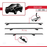 Isuzu D-Max 2 (RT50) Pre-Facelift 2012-2015 Arası ile Uyumlu BASIC Model Ara Atkı Tavan Barı Gri 2 Adet