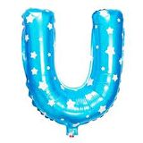 FOLYO BALON U HARF MAVİ YILDIZLI 40CM