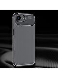 Apple iPhone 16E Kılıf Redclick Negro Karbon Görünüm Silikon Kapak