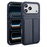 Apple Uyumlu iPhone 17 Pro Max Kılıf PU Deri Kartlıklı Redclick Sevilla Kapak