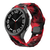 Galaxy Watch 4 5 6 Pro Redclick KRD-116 20mm Futbol Desenli Spor Tasarımlı Silikon Kordon