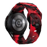 Galaxy Watch 4 5 6 Pro Redclick KRD-116 20mm Futbol Desenli Spor Tasarımlı Silikon Kordon